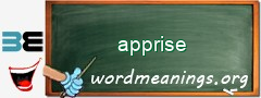 WordMeaning blackboard for apprise